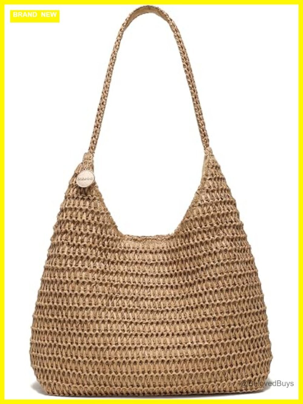 Large Woven Faux Straw Tote Bag for Women – Spacious Hobo Beach Shoulder Bag
